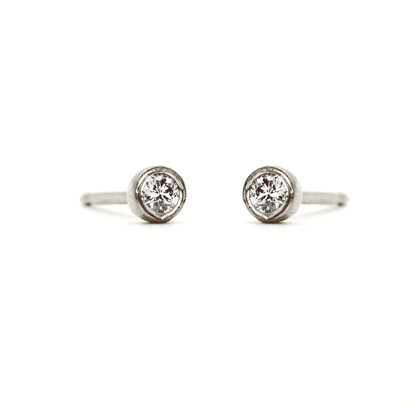 Thumbnail of Natural Diamond Stud White Gold Earrings image