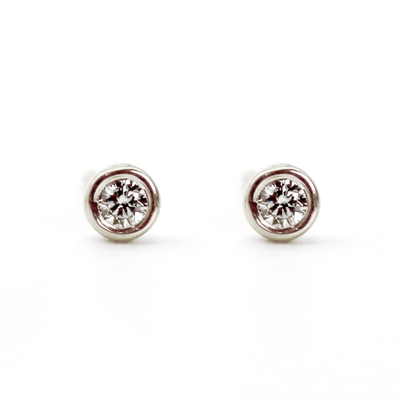 Thumbnail of Natural Diamond Stud White Gold Earrings image