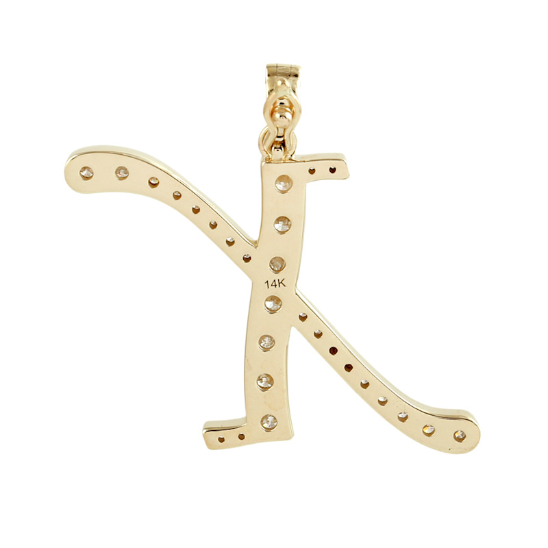 Thumbnail of Diamond Initial “X” Pendant in 14K Yellow Gold image