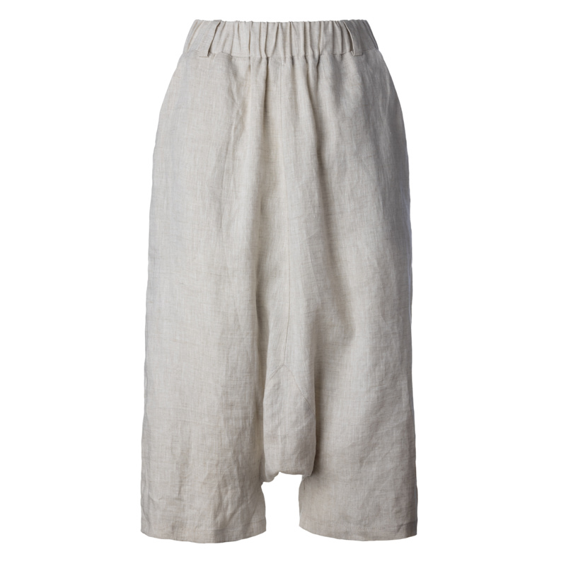 Thumbnail of Natural Linen Unisex Harem Pants With Relaxed Drop Crotch Fit image