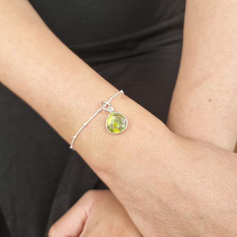 Thumbnail of Natural Peridot August Birthstone Silver Bracelet image