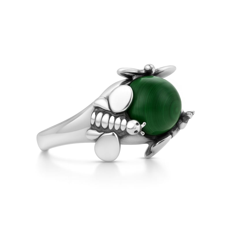 Thumbnail of Sterling Silver Natural Malachite Ring for Women – Green Gemstone Statement Jewelry, Luxury Handmade Gift image