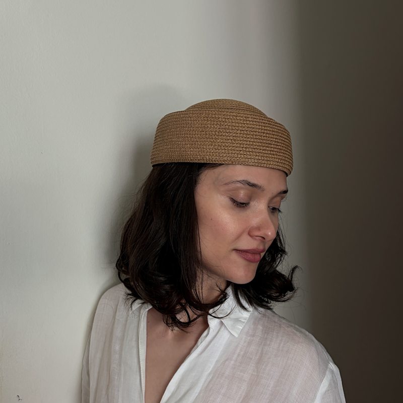 Thumbnail of Natural Straw Pillbox Hat image