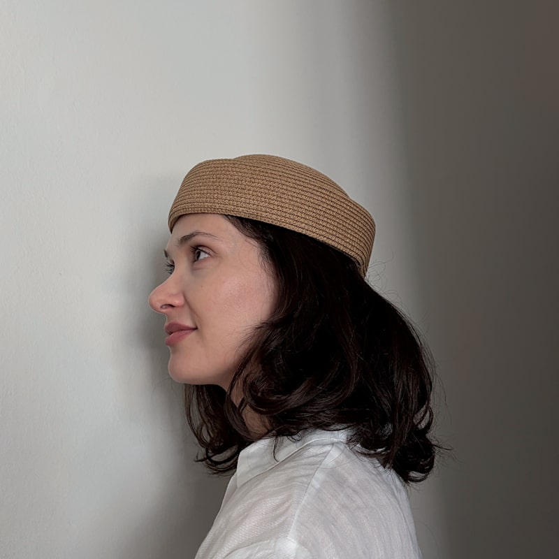 Thumbnail of Natural Straw Pillbox Hat image
