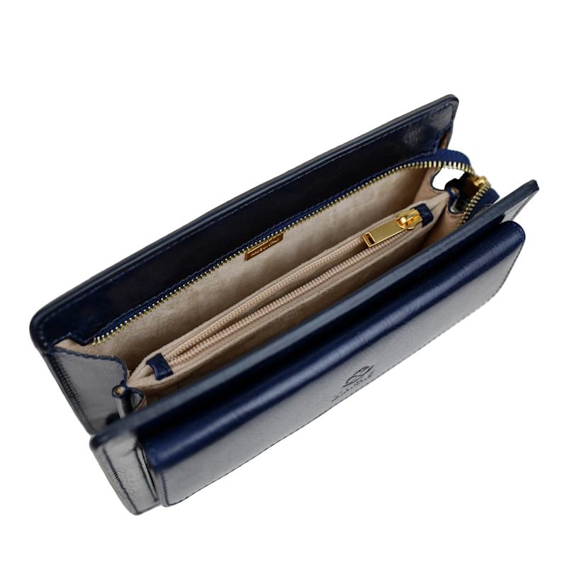 Thumbnail of Navy Blue Leather Clutch Purse - Decameron image