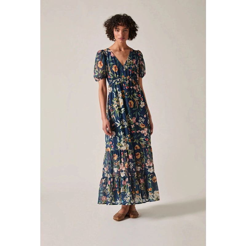 Thumbnail of Navy Botanical Floral Maxi Dress image