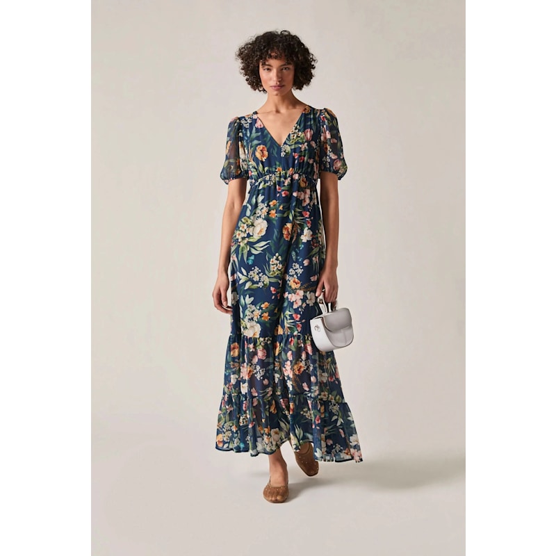Thumbnail of Navy Botanical Floral Maxi Dress image