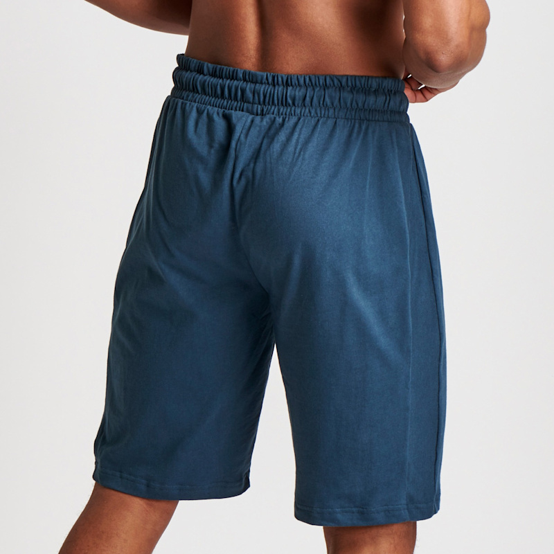 Navy Color Abstract Printed Cotton Lounge Shorts