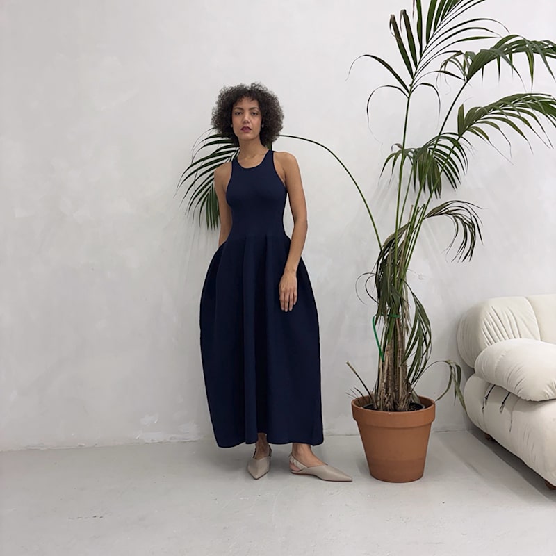 Thumbnail of Navy Knitted Maxi Dress image