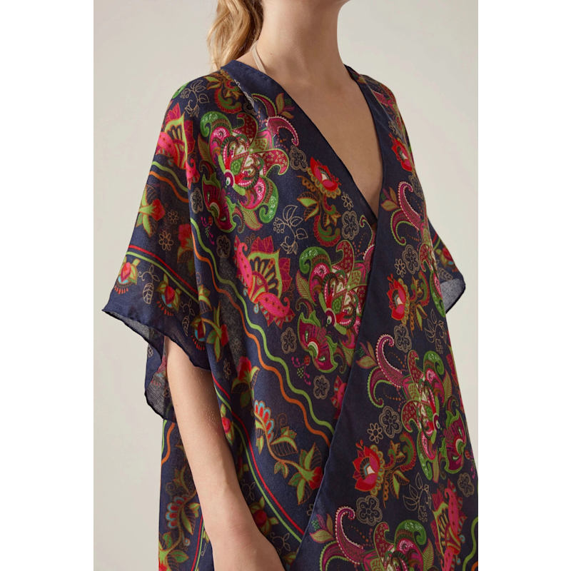 Thumbnail of Navy Paisley Floral Kaftan image