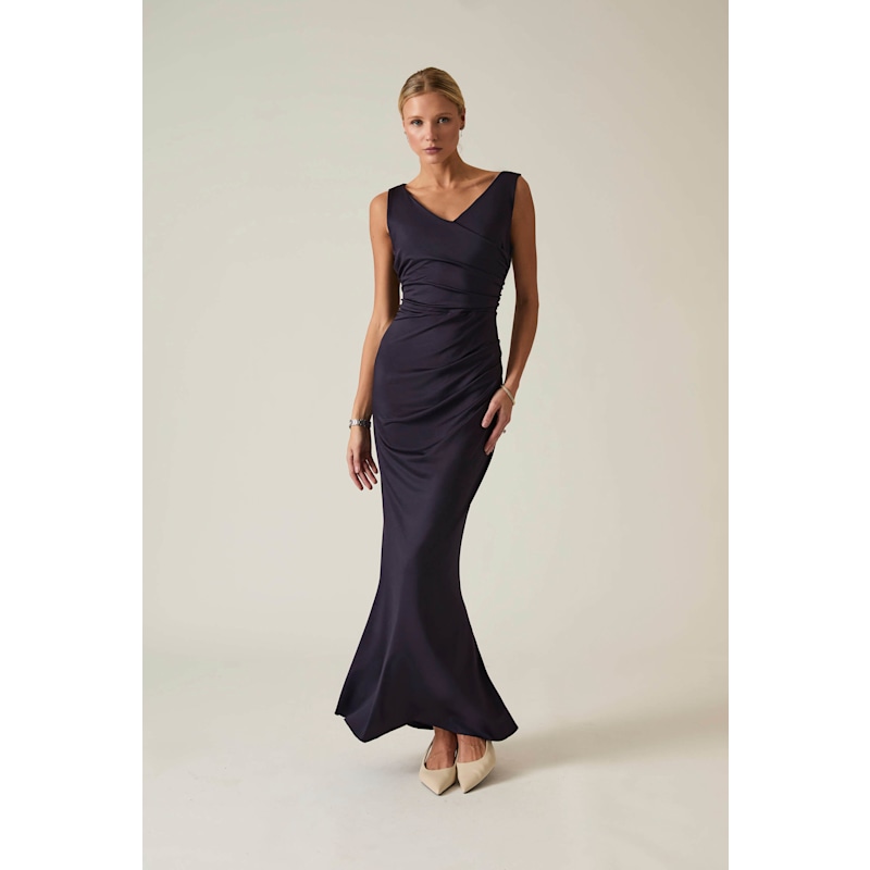 Thumbnail of Navy Sleeveless Gathered Maxi Dress image