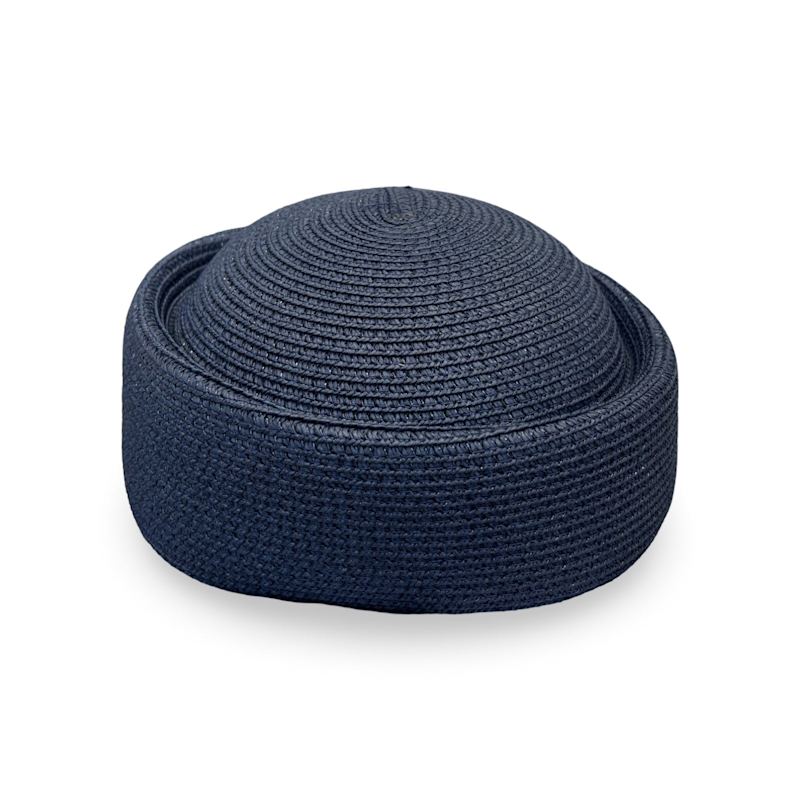 Thumbnail of Navy Straw Pillbox Hat image