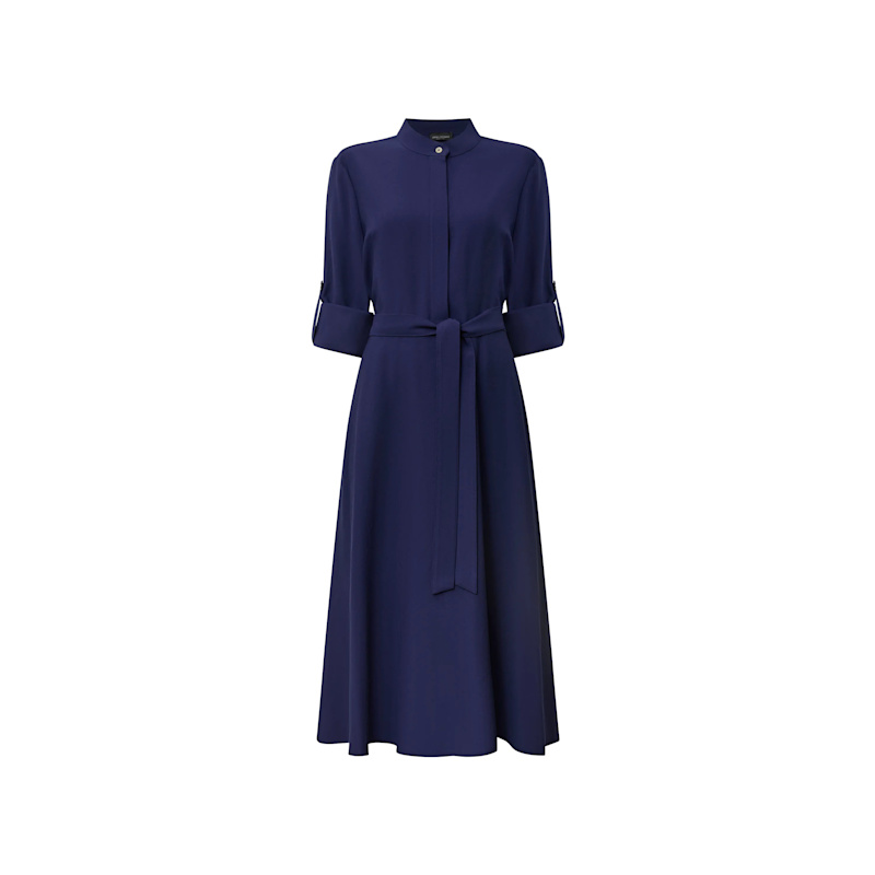 Thumbnail of Navy Tie-Waist Midi Dress image