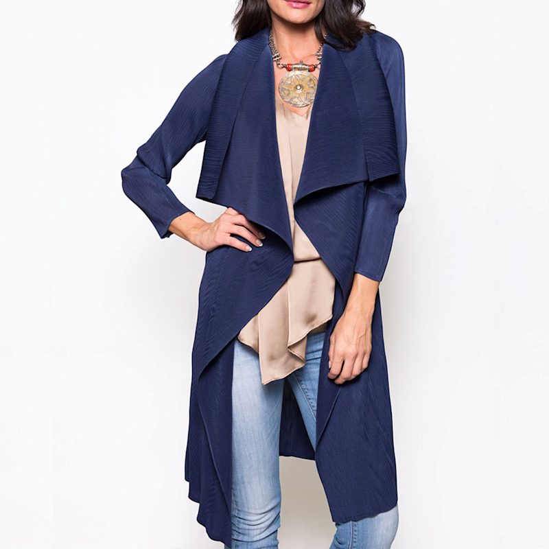 Thumbnail of Navy Waterfall Crinkle Coat image