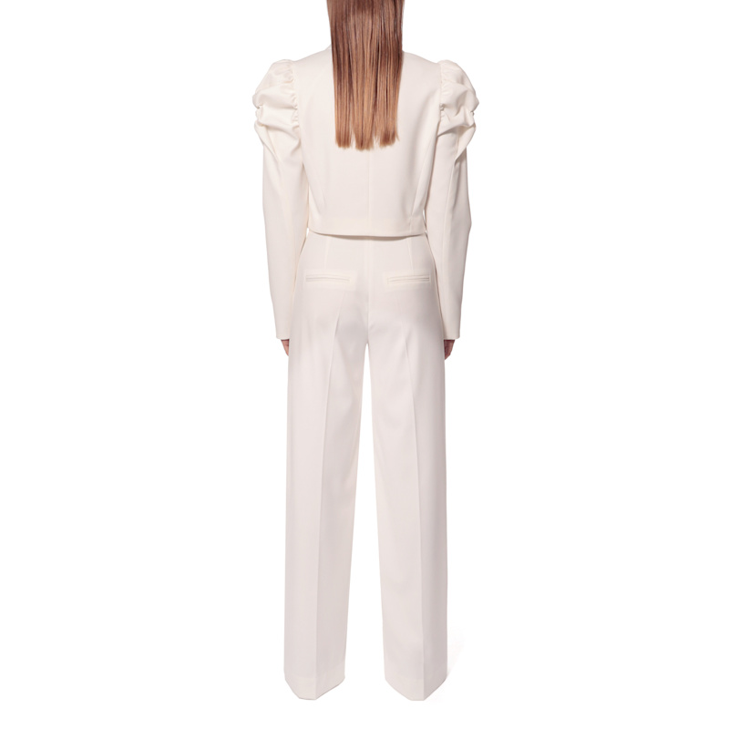 Thumbnail of Naya Aesthetic White Short Blazer With Puffed Sleeves image