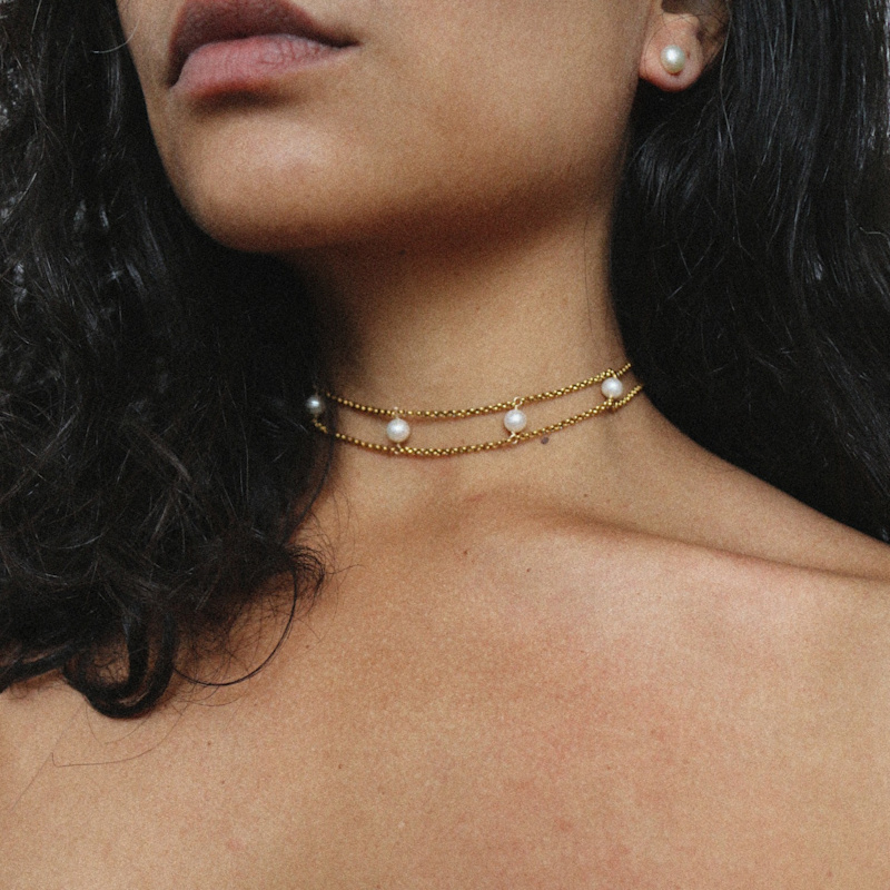Thumbnail of Necklace - Choker Countess White Akoya Pearl image