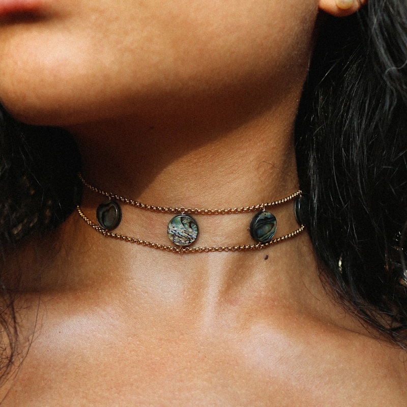Thumbnail of Necklace - Countess Choker Abalone & Gold image