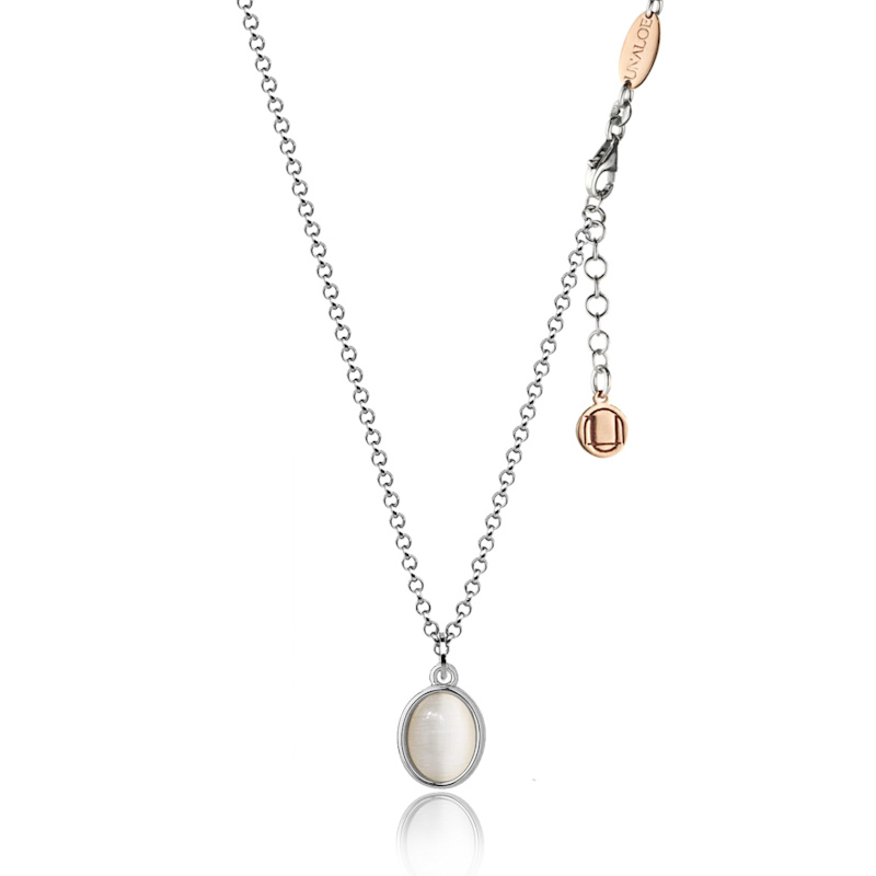 Thumbnail of Mother Of Pearl Pendant Necklace In Sterling Silver – Oval Pearl Minimalist Jewelry For Women image