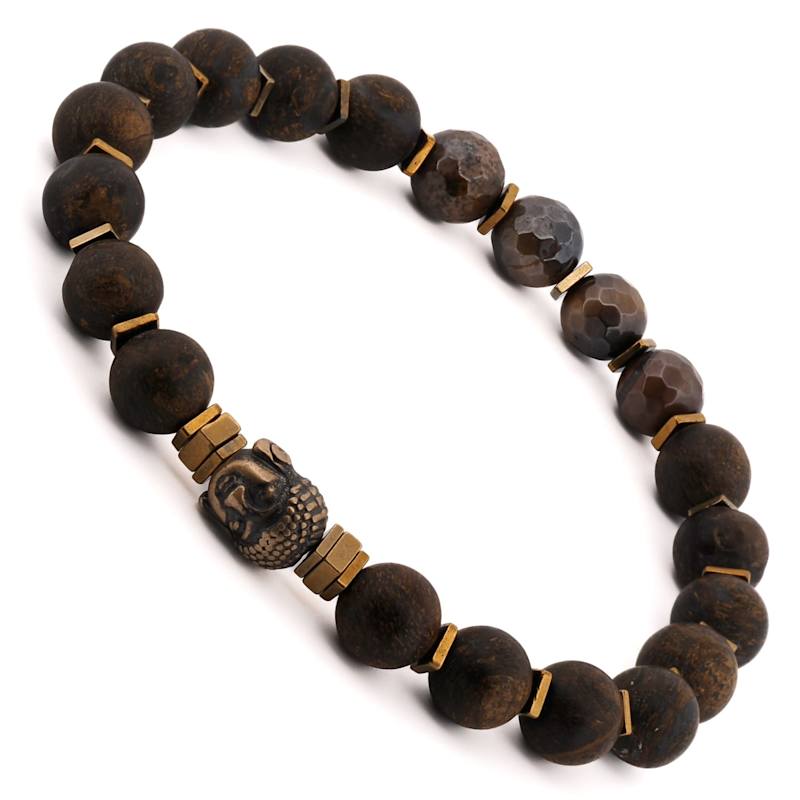 Thumbnail of Nepal Spiritual Beaded Buddha Bracelet - Brown image