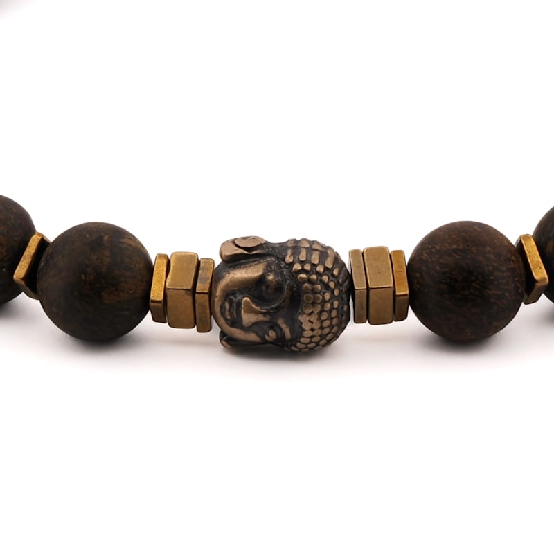 Thumbnail of Nepal Spiritual Beaded Buddha Bracelet - Brown image
