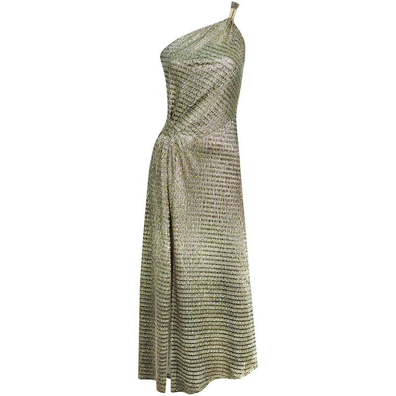 Never Say Never Yellow Gold One Shoulder Dress | Me & Thee | Wolf & Badger