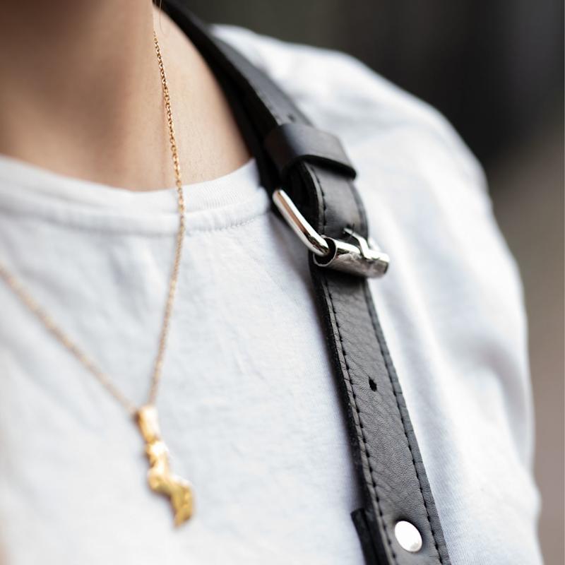 Thumbnail of Nexus Woven Leather Belt Bag - Minimal Black Crossbody Purse image