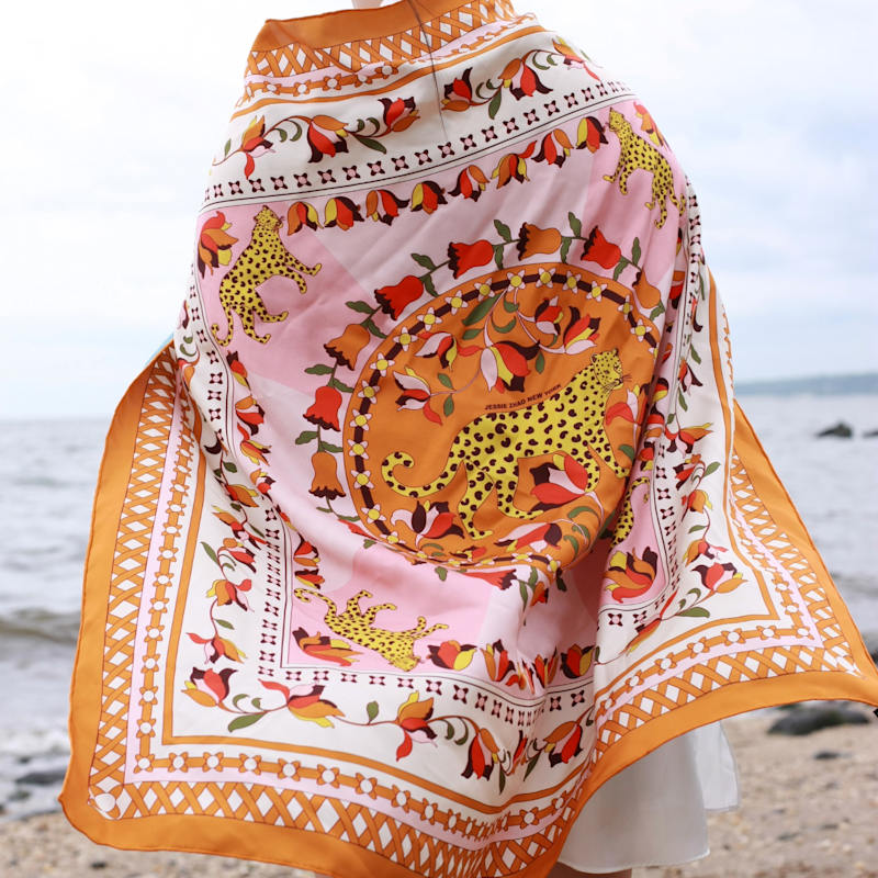 Thumbnail of Double Sided Silk Scarf Of Tropical Love image