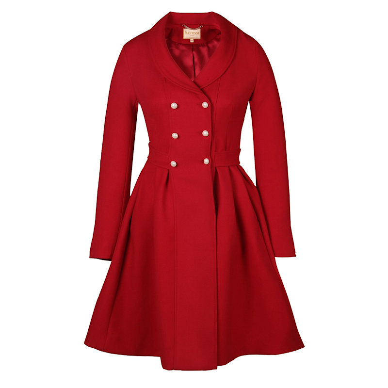 Thumbnail of Kennedy 100% Wool Dress Coat In Rosso image