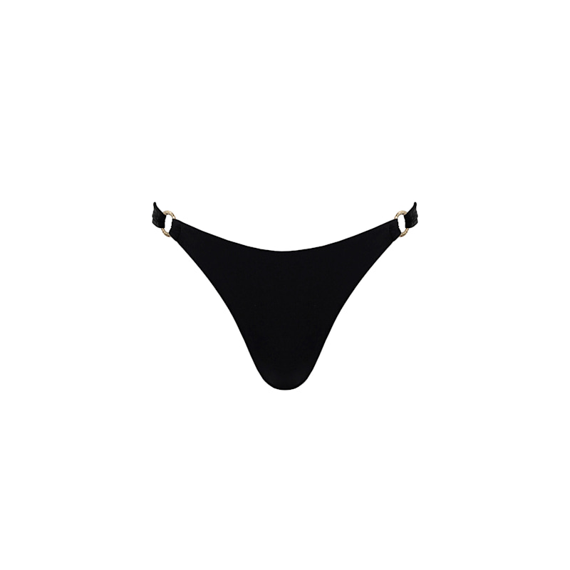 Thumbnail of Nicole Gold Ring Bikini Bottom - Black image