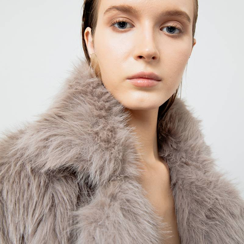 Thumbnail of Nicoline Grey Faux Fur Coat Outerwear image