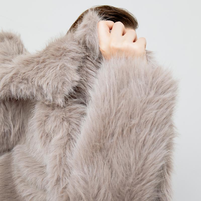 Thumbnail of Nicoline Grey Faux Fur Coat Outerwear image