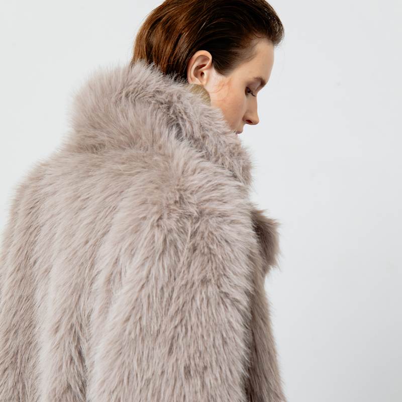 Thumbnail of Nicoline Grey Faux Fur Coat Outerwear image