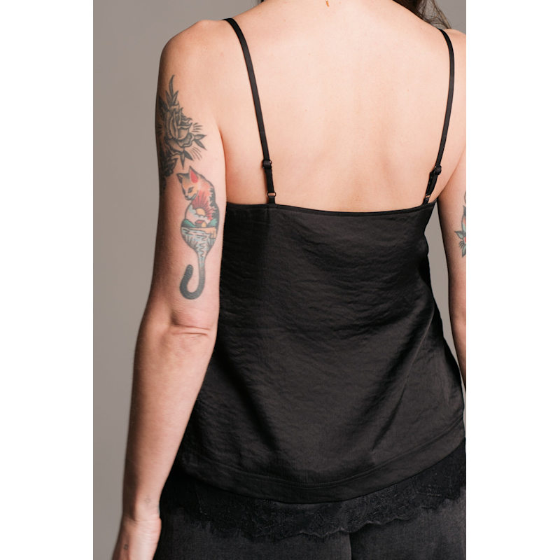 Thumbnail of Nightbird Lace Trim Black Cami Top image