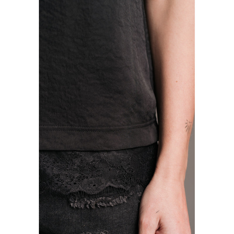 Thumbnail of Nightbird Lace Trim Black Cami Top image