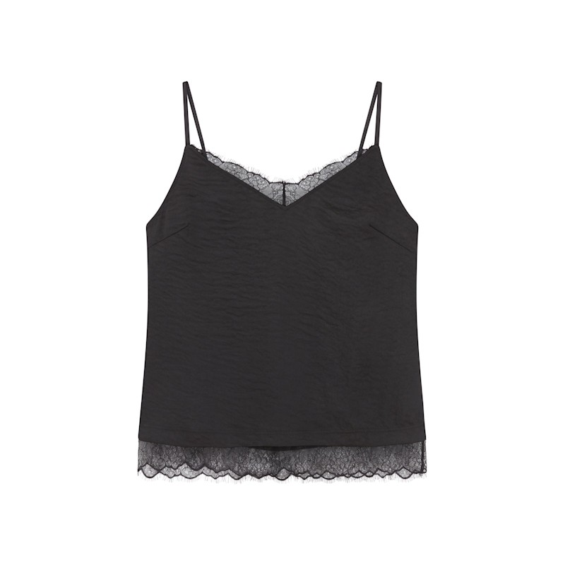 Thumbnail of Nightbird Lace Trim Black Cami Top image