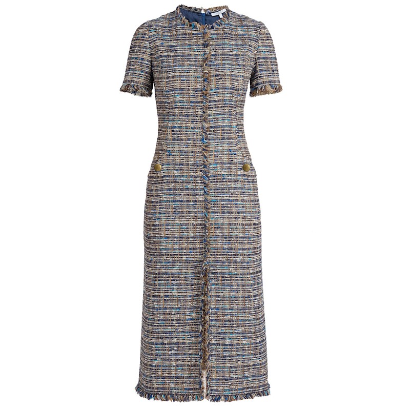 classic tweed dress Le Palais vintage elegant lady slim crop short collar tweed Dress + Jacket set