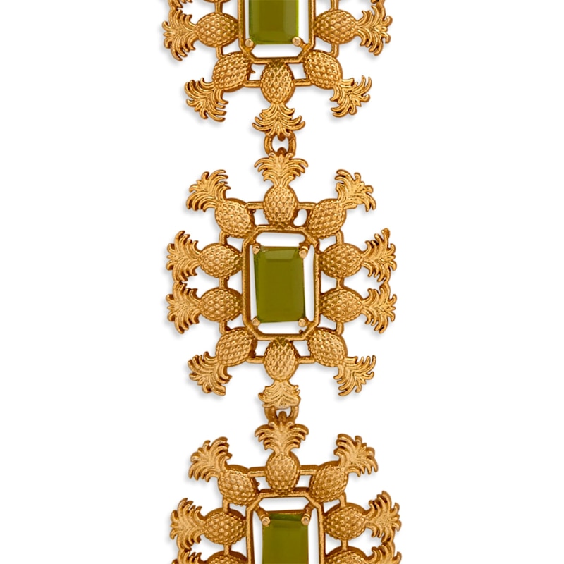 Thumbnail of Gold PiñA Earrings With Green Topaz Glass Gems image
