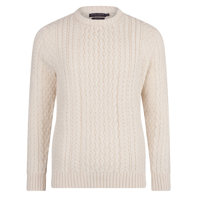 Thumbnail of Mens Fisherman's Johnson British Wool Cable Jumper - Aran image