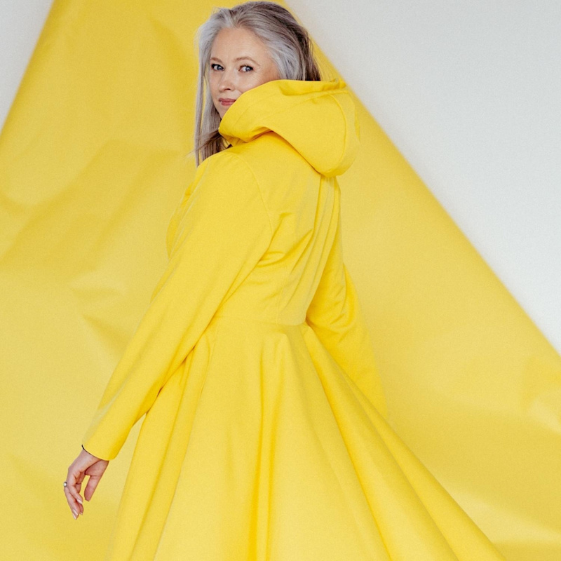 Fitted Flared Yellow Raincoat In Yellow Sun by RainSisters