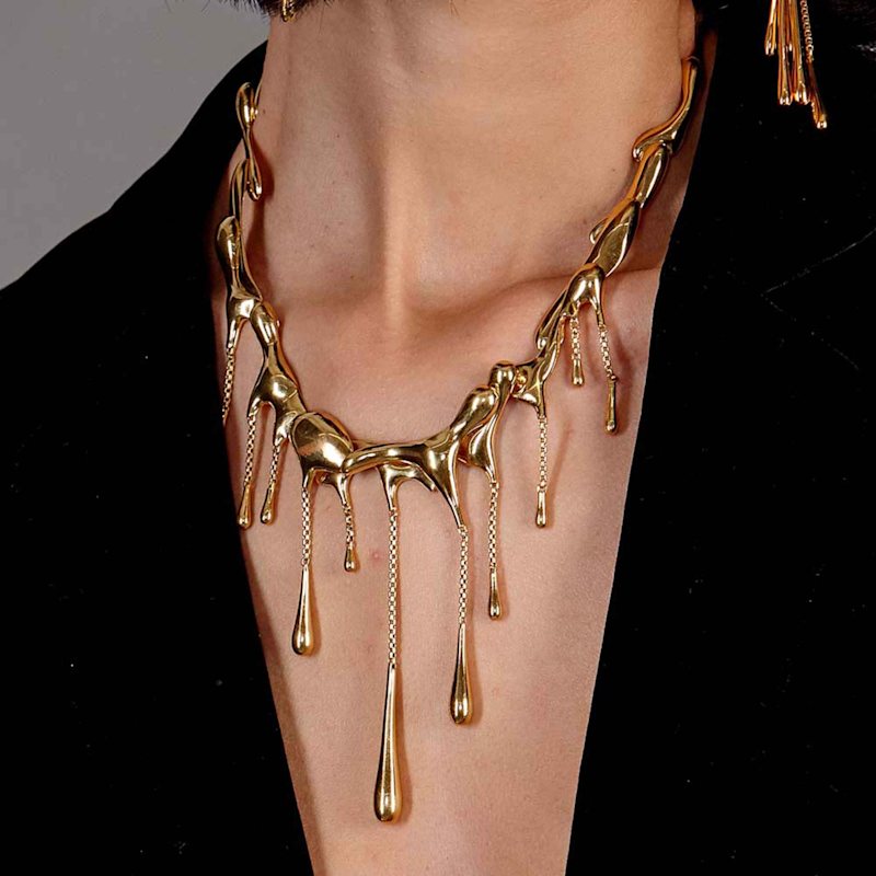 Thumbnail of Multi Drop Necklace In Gold Vermeil image