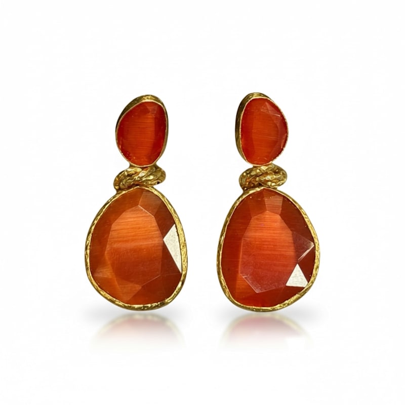 Thumbnail of Nodo Earrings Sunset Rust image
