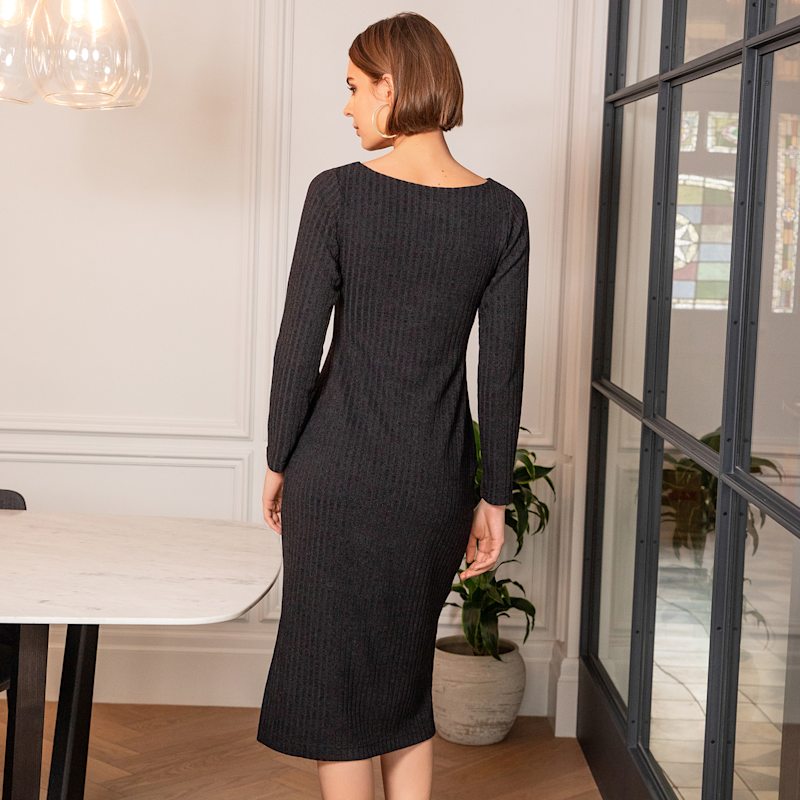 Thumbnail of Noelle Rib Knit Jumper Dress Black image