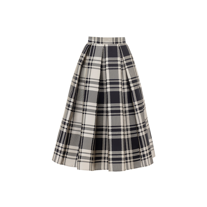 Thumbnail of Noir Grid Midi Skirt image