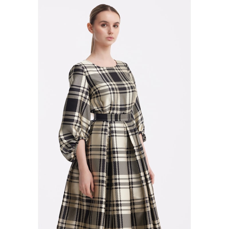 Thumbnail of Noir Grid Midi Skirt image