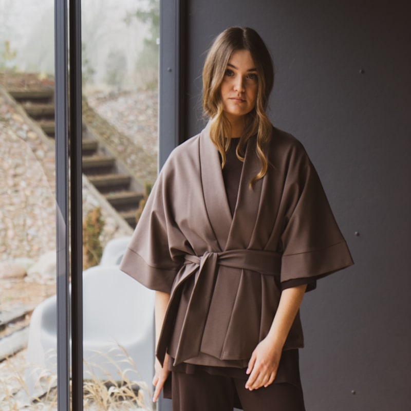 Thumbnail of Nola Kimono Jacket Taupe image