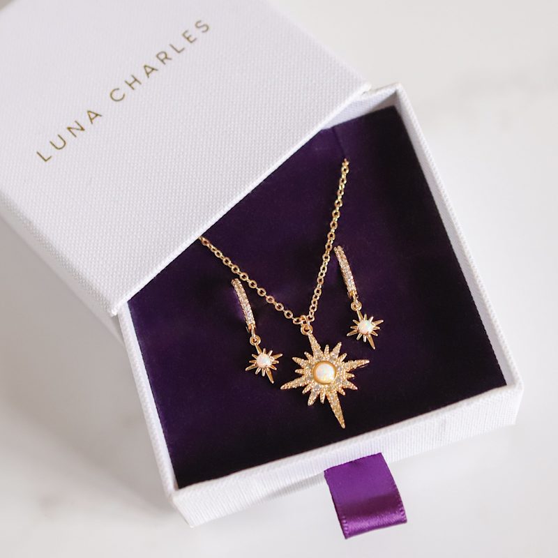 Thumbnail of North Star Gift Set - Earrings & Necklace - Gold Plated image