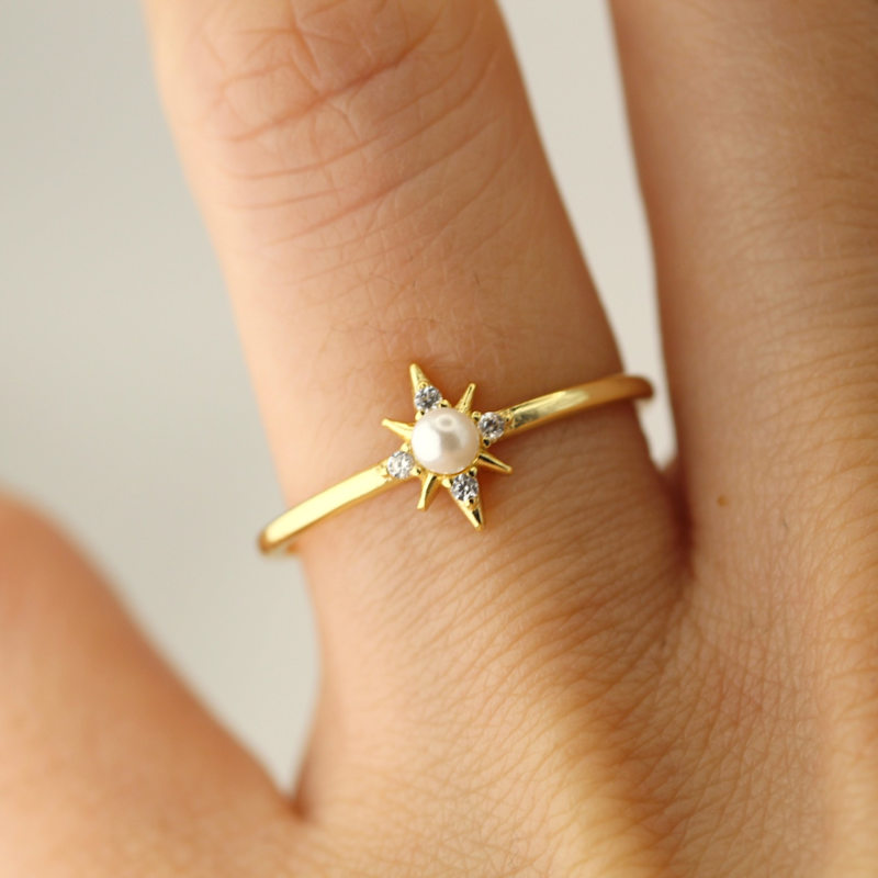 Thumbnail of Northern Star Pearl Gold Vermeil Ring image