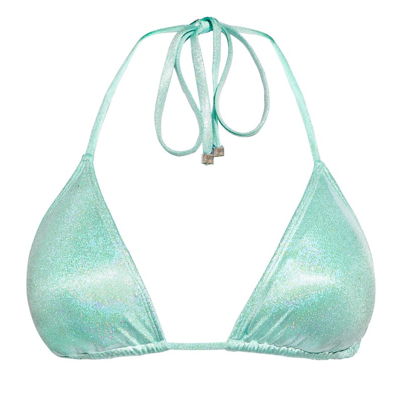 Thumbnail of Nova Triangle Bikini Top - Glitter Mint image