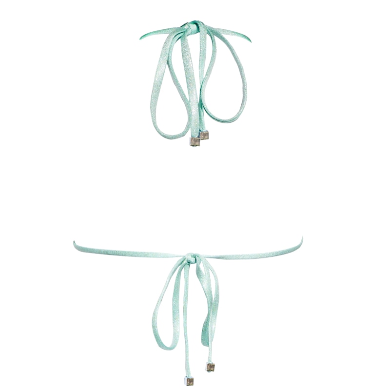 Thumbnail of Nova Triangle Bikini Top - Glitter Mint image