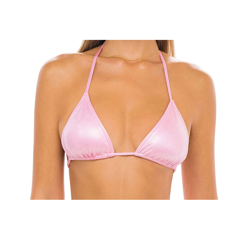 Thumbnail of Nova Triangle Bikini Top - Glitter Pink image